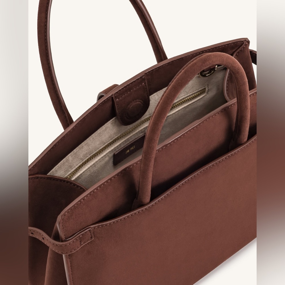 JW PEI Saige Faux Suede Tote Bag Brown MSRP$169 - Picture 4 of 11